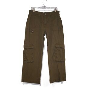 Simple Society Women Olive Green Cargo Pants D Ring Detail Size 11/30 Y2K